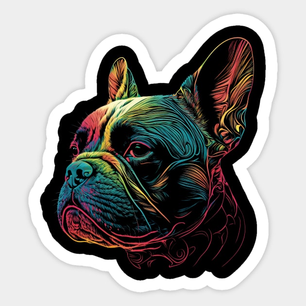 French Bulldog - Frenchie Watercolor Painting Portrait Art Sticker by Odd World